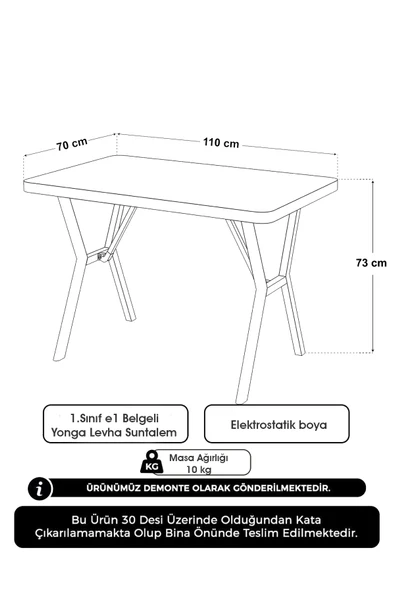 PTTAVM: Mygusi Azra 70x110cm Bendir Mutfak Masası, Mutfak Masası