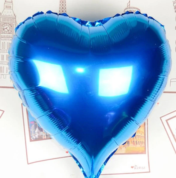Kalp Uçan Balon Folyo Mavi 80 cm 32 inç GO53/04027 ürün görseli 1
