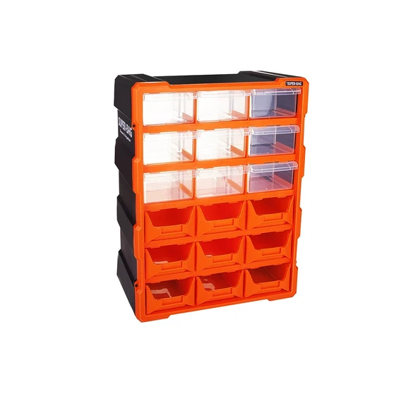 18Lİ 9 KAPALI+9 AÇIK MONOBLOCK AVADANLIK ÇEKMECE SETİ38.1X15.7X47.5CM GO53/03586 ürün görseli 1