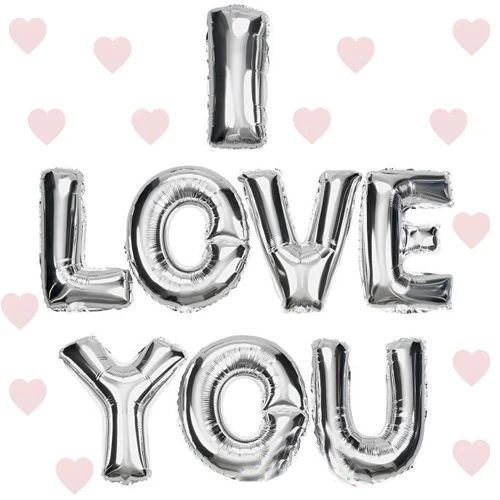 I Love You Folyo Balon Gümüş Renk 35 CM GO53/03966 ürün görseli 1