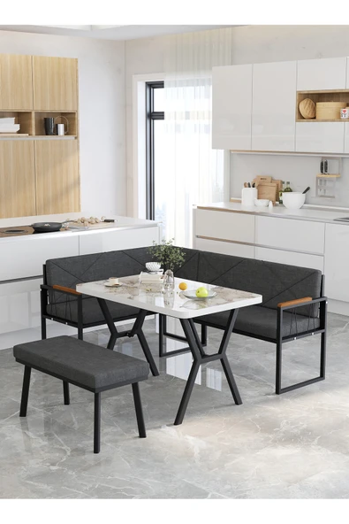 Src Serisi Balkon, Bahçe, Cafe, Köşe Takımı, Balkon Köşe Takımı - Efes Masalı - Antrasit ürün görseli 1