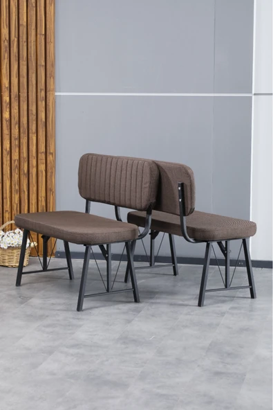 Mygusi Hayat Serisi Mutfak, Yemek, Bahçe, Kafe, Modern Bench, Puf, 1 Adet - Kahverengi ürün görseli 1