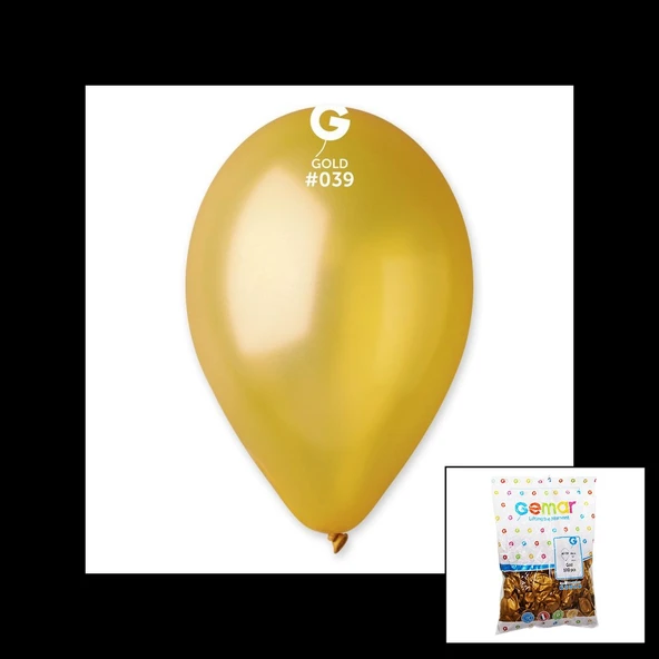 GM-110-39 METALİK - ALTIN BALON 11'' - 28CM - 100 PARÇA GO53/03969 ürün görseli 1