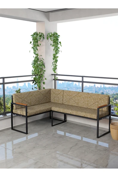 Src Serisi Balkon, Bahçe, Cafe, Köşe Takımı, Balkon Köşe Takımı - Pufsuz - Cappucino ürün görseli 1