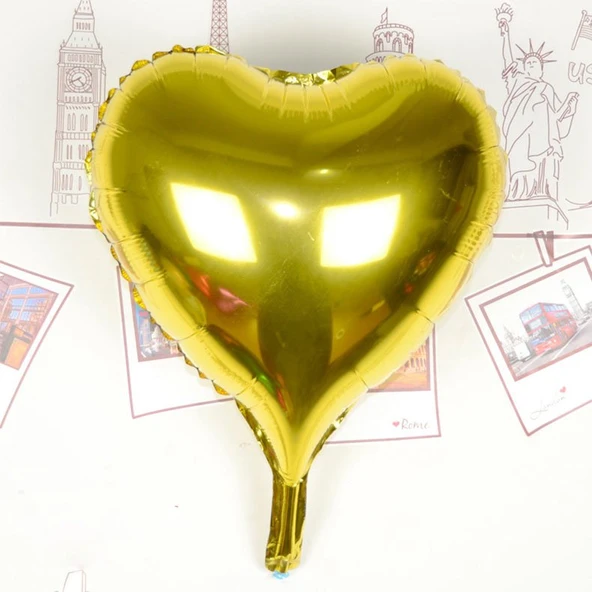 Kalp Uçan Balon Folyo Sarı 80 cm 32 inç GO53/04024 ürün görseli 1