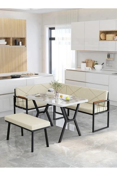 Src Serisi Balkon, Bahçe, Cafe, Köşe Takımı, Balkon Köşe Takımı - Efes Masalı - Krem ürün görseli 1
