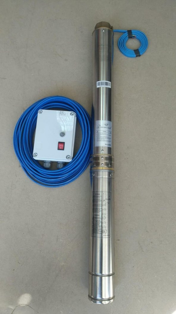 4SDM10/7 1,5HP ALARKO MONOFAZE 15 MT KABLOLU VE PANOLU TAKIM DALGIÇ POMPA ürün görseli 1