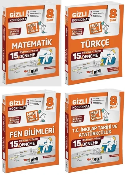 Gizli 2026 8. Sınıf Lgs Matematik + Türkçe + Fen + İnkılap Deneme - Meb Gibi Sordu Seti 4 Kitap ürün görseli 1