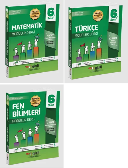 Gizli 2026 6. Sınıf Matematik + Türkçe Fen Müfredatın Gizli Dergisi Seti 3 Kitap Güncel Müfredat ürün görseli 1