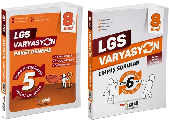 Gizli 2026 8. Sınıf Lgs Varyasyon 5 Deneme + 6 Yıl Konu Konu Çıkmış Sorular Seti 2 Kitap ürün görseli 1
