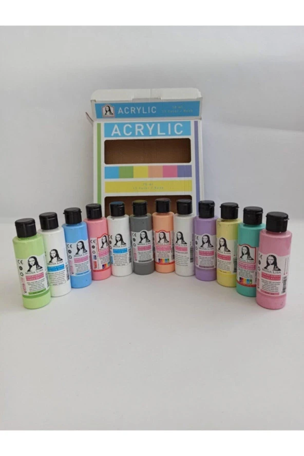 Südor Mona Lisa Chalky Akrilik Boya Seti 12 Renk x 70 ml ürün görseli 1