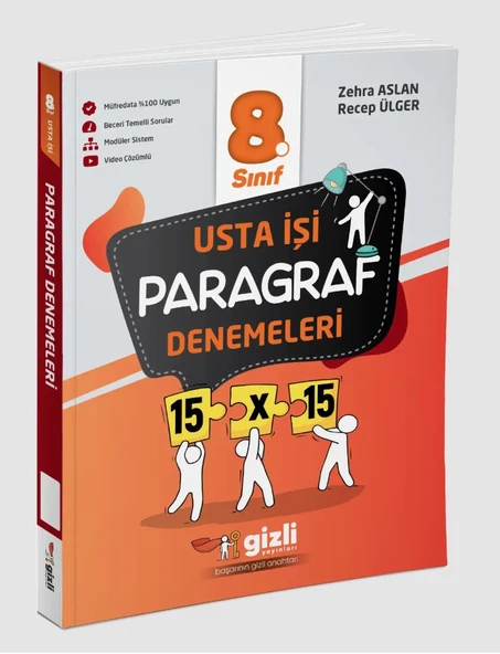 Gizli Yayınları 2026 8.⁠ ⁠Sınıf Usta İşi Paragraf Denemeleri ürün görseli 1
