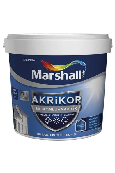 Akrikor Silikonlu Akrilik Dış Cephe Boyası 2.5 lt BEYAZ - 4 Mevsim Koruma Sağlar ürün görseli 1