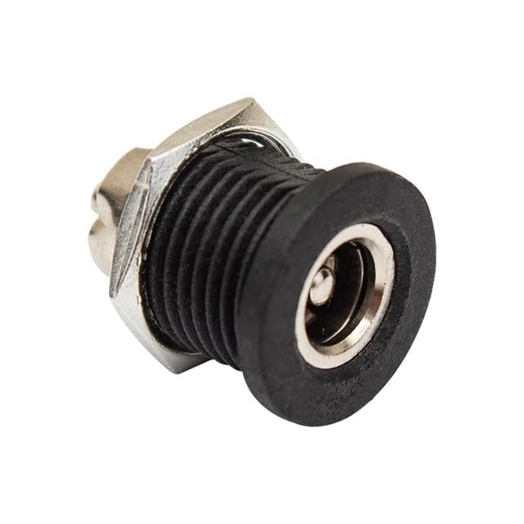 Adaptör Fişi İçi Metal 12Mm Yuvarlak Somunlu DC Şase 2.1Mm  (IC-258C) ürün görseli 1