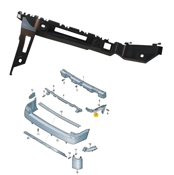 Vw Transporter T7 2015>> Arka Tampon Braketi Sağ 7E0807394B ürün görseli 1