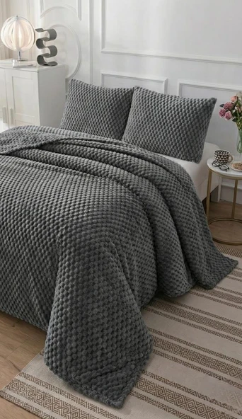 SOFT MİNİ Çift Kişilik Yatak örtüsü 260x240 GRİ ürün görseli 1