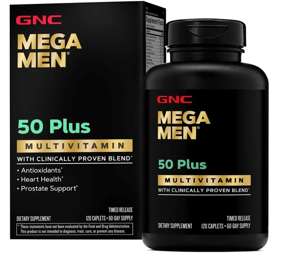 GNC Mega Men 50 Plus Multivitamin 120 Tablet ürün görseli 1
