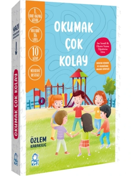 1. Sınıf Okuma Seti Okumak Çok Kolay Okumak 10 Kitap Mavi Kirpi Yayınları ürün görseli 1