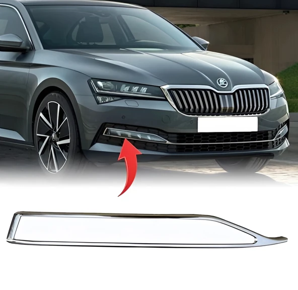 Skoda Superb 2020>> Sis Kapağı Üst Çıtası Krom Sağ  3V0853768D 2ZZ ürün görseli 1