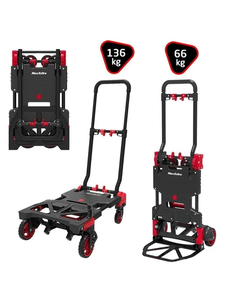 Max Extra FW-90TP Katlanır Ikisi Bir Arada Koli Taşıma Arabası 66/136 kg ürün görseli 1