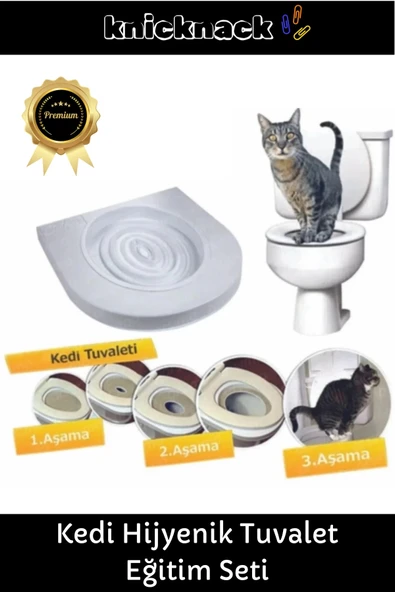 Premium Seri Klozet Alıştırma Kapağı Kum Kabı WC Yavru Yetişkin Kedi Hijyenik Tuvalet Eğitim Seti ürün görseli 1