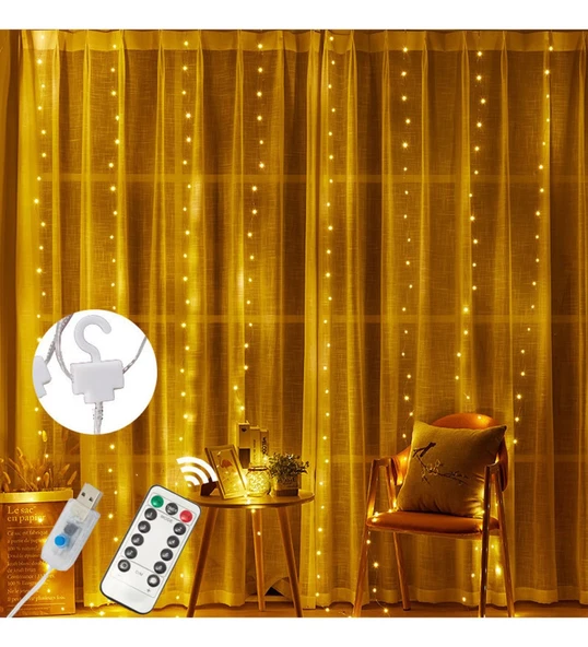 Tel Perde Led 3*3m 300 Led Gün Işığı ürün görseli 1