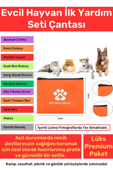 Premium Kamp Seyahat Günlük Dolaşım Piknik Evcil Hayvan Kedi Köpek İlk Yardım Seti Çantası ürün görseli 1