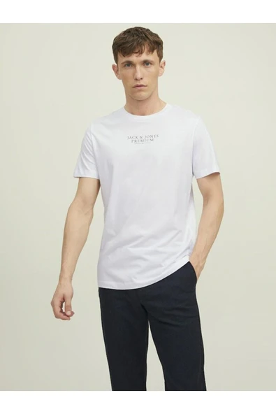 Jack&Jones Premium Minimalist Erkek T-Shirt - Kısa Kol Yuvarlak Yaka ürün görseli 1