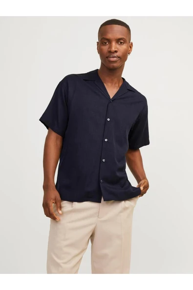 Jack&Jones Oversize Kısa Kol Erkek Gömlek - Minimalist & Rahat ürün görseli 1