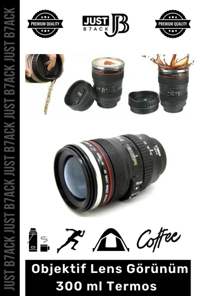 #Bardak Objektif Lens Görünüm Çelik Kahve Çay Hediye Sevgili Paslanmaz Çelik Termos Mug Bardak 300ml ürün görseli 1