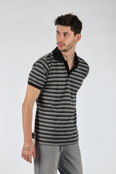 Barca Erkek Polo Yaka Çizgili T-Shirt - Regular Fit - Günlük Kullanım ürün görseli 1