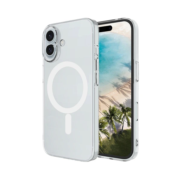 iPhone 16 Plus Kılıf Kamera Korumalı MagSafe Şarj Özellikli Lüx Şeffaf London Silikon Kapak ürün görseli 1