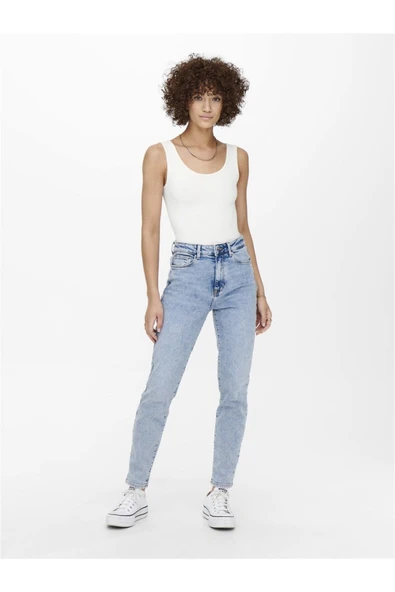 Only Yüksek Bel Slim Fit Midi Kot Pantolon - Minimalist Günlük Stil ürün görseli 1