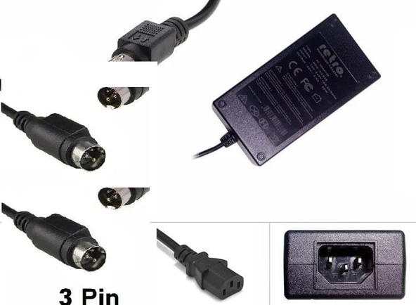 Tally Termal POS Barkod Etiket Yazıcı 24V 2.5A 3Pin DIN Adaptör RETRO ürün görseli 1