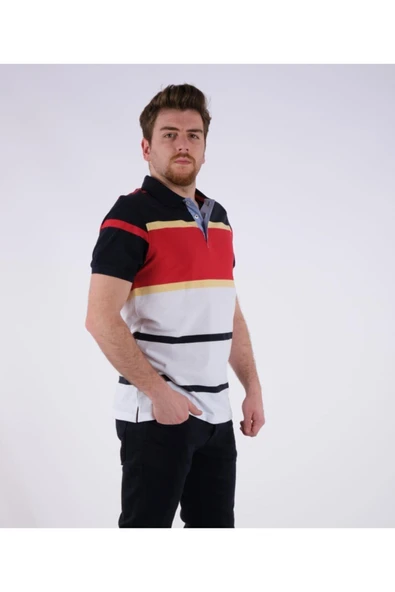 Desen Minimalist Polo Yaka Kısa Kol Erkek T-Shirt - Günlük Şıklık ürün görseli 1