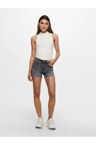 Only Yüksek Bel Mini Denim Şort - Günlük Şık Tarz ürün görseli 1
