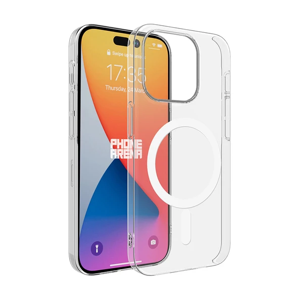 iPhone 15 Pro Max Kılıf Kamera Korumalı MagSafe Şarj Özellikli Lüx Şeffaf London Silikon Kapak ürün görseli 1