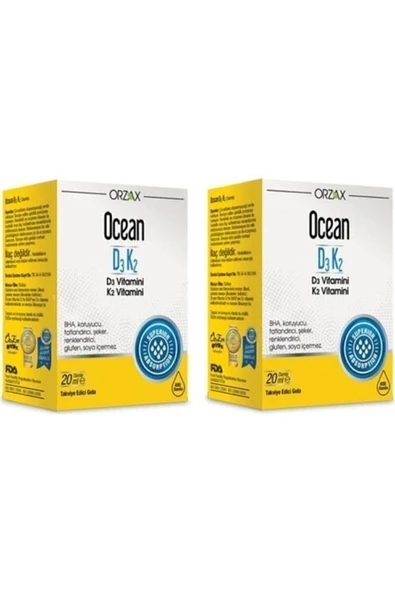 Ocean Vitamin D3k2 Damla 20 ml 2'li Paket ürün görseli 1