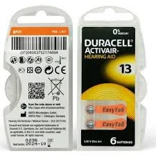 DURACELL ACTIVAIR HEARING AID 13Duracell Activair 13 Numara 6'lı İşitme Cihazı Pili ürün görseli 1
