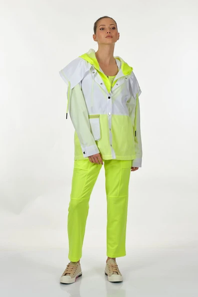 Ysatis Oversize Kapüşonlu Neon Kadın Ceket - Günlük Spor ürün görseli 1
