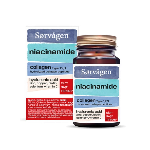 Sorvagen Niacinamide Collagen Hyaluronic Acid Takviye Edici Gıda 60 Tablet ürün görseli 1