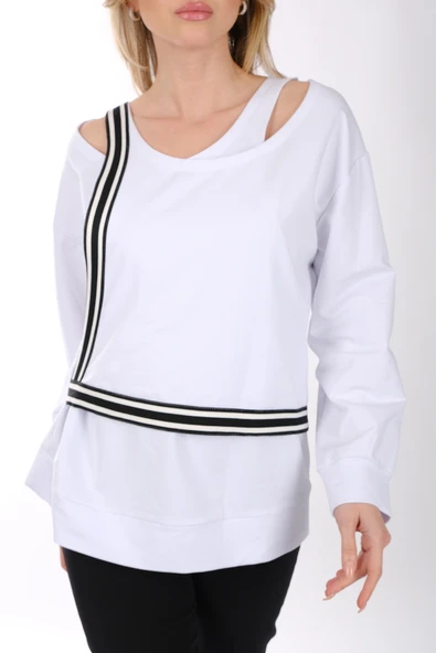 Ysatis Minimalist Oversize V Yaka Uzun Kol Kadın Bluz - Günlük & Özel Gün ürün görseli 1
