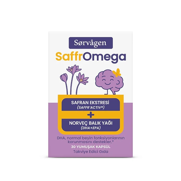 Sorvagen SaffrOmega Safran Ekstresi ve Norveç Balık Yağı Takviye Edici Gıda 30 Yumuşak Kapsül ürün görseli 1