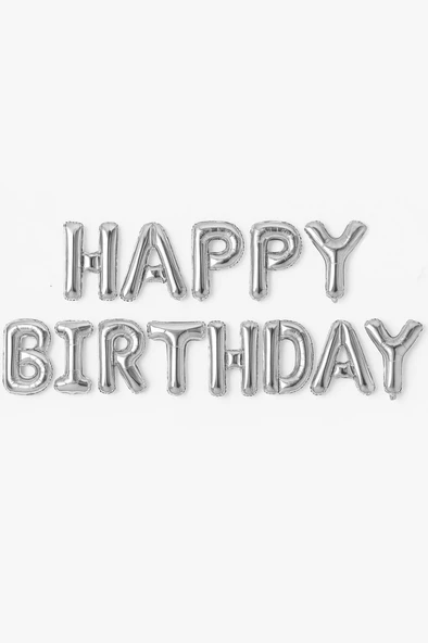 Beysüs Happy Birthday Folyo Balon Gümüş ürün görseli 1