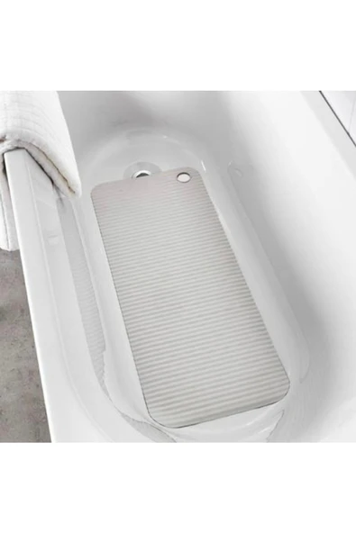IKEA Vantuzlu Banyo Ayak Kaydırmaz Matı 33x84 Cm Gri Renk Küvet-duş Içi Kauçuk ürün görseli 1