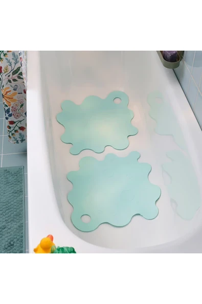 IKEA 2 Adet Turkuaz 43x43 Cm Vantuzlu Kaydırmaz Banyo Küvet Paspası ürün görseli 1