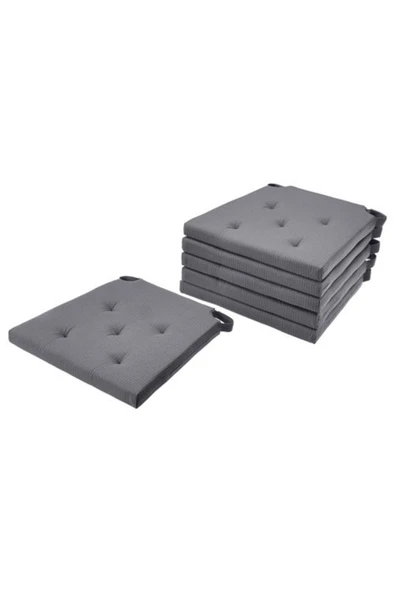 IKEA Justina 6 Adet Sandalye Minderi, Gri, 42/35x40x4 Cm ürün görseli 1