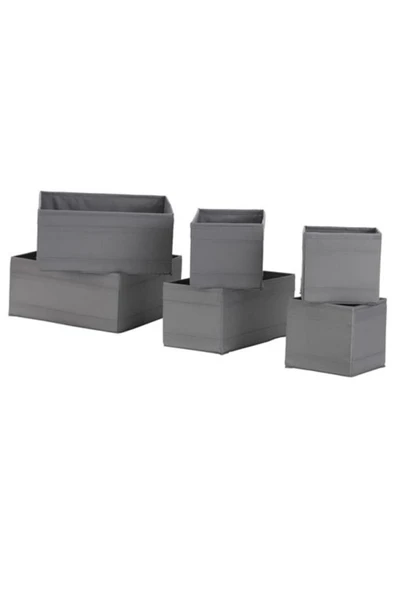 IKEA Skubb Kutu Seti, Koyu Gri, 6 Parça ürün görseli 1