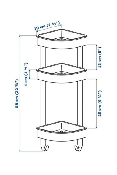 IKEA BROGRUND Duş Sepeti, Paslanmaz, Çelik, 19x58 cm - Resim 4