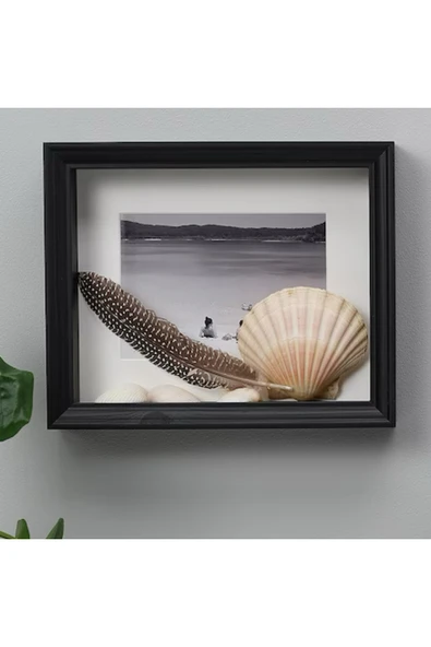 IKEA Vastanhed 20x25 Siyah Çiçek Konabilen Derin Kutu Çerçeve Ahşap Fotoğraf Resim Çerçevesi ürün görseli 1